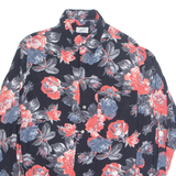 INCOGNITO Womens Printed Shirt Black Collared Long Sleeve Floral M
