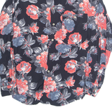 INCOGNITO Womens Printed Shirt Black Collared Long Sleeve Floral M