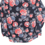 INCOGNITO Womens Printed Shirt Black Collared Long Sleeve Floral M