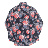 INCOGNITO Womens Printed Shirt Black Collared Long Sleeve Floral M