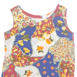 MAYON Womens Printed Vest Red Sleeveless Silk Floral M