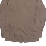 SIR PATRIK Womens Shirt Brown Collared Long Sleeve S