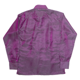 CONSTANT Glitter Womens Shirt Purple Collared Long Sleeve S