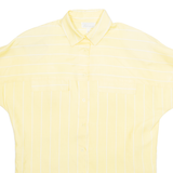 SABRINA Womens Printed Shirt Yellow Collared Pinstripe S