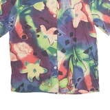 CITYLIFE Womens Printed Shirt Purple Collared Silk Floral S