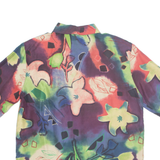 CITYLIFE Womens Printed Shirt Purple Collared Silk Floral S