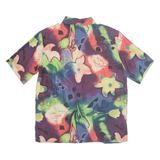 CITYLIFE Womens Printed Shirt Purple Collared Silk Floral S