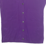 LATAA STYLE Womens Printed Blouse Purple V-Neck Spotted S