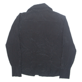 Womens Printed Shirt Black Collared Long Sleeve Spotted S