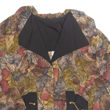 Womens Printed Shirt Brown Collared 3/4 Sleeve Viscose Crazy Pattern M