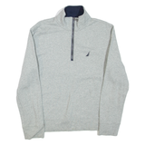 NAUTICA Mens Sweatshirt Grey 1/4 Zip M