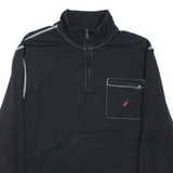 NAUTICA Mens Sweatshirt Black 1/4 Zip XL