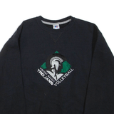 RUSSELL ATHLETIC Volleyball Mens Sweatshirt Black Crew Neck L