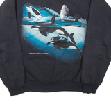 Mens Sweatshirt Black Collared L