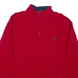 CHAPS Mens Sweatshirt Red 1/4 Zip L