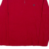 CHAPS Mens Sweatshirt Red 1/4 Zip L