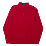 CHAPS Mens Sweatshirt Red 1/4 Zip L