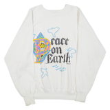 Mens Sweatshirt White Crew Neck L