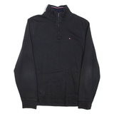 TOMMY HILFIGER Mens Sweatshirt Black 1/4 Zip M