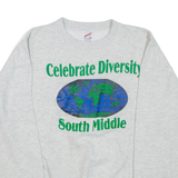 JERZEES Celebrate Diversity Mens Sweatshirt Grey Crew Neck L