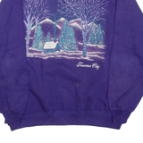 JERZEES Traverse City Mens Sweatshirt Purple Crew Neck USA XL