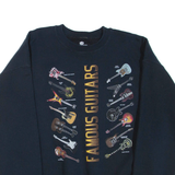 COVINGTON Famous Guitars Mens Sweatshirt Black Crew Neck XL