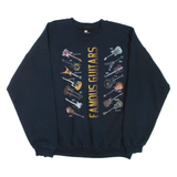 COVINGTON Famous Guitars Mens Sweatshirt Black Crew Neck XL