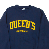 RUSSELL ATHLETIC Queen's University Mens Sweatshirt Blue Crew Neck USA L