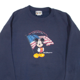WALT DISNEY WORLD Mickey Mouse Mens Sweatshirt Blue Crew Neck USA M