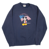 WALT DISNEY WORLD Mickey Mouse Mens Sweatshirt Blue Crew Neck USA M