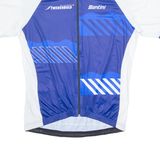 SANTINI Cycling Mens Jersey Blue High Neck 3XL