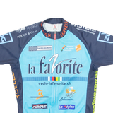 MARCELLO BERGAMO Cycling Mens Jersey Blue High Neck M