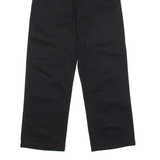 DICKIES Workwear Crop Roll Hem Womens Twill Trousers Black Slim Straight W24 L27