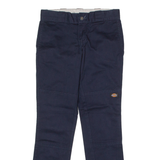 DICKIES Double Knee Workwear Mens Twill Trousers Blue Regular Skinny W28 L30