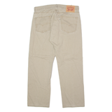LEVI'S 505 Mens Twill Trousers Beige Regular Straight W34 L26