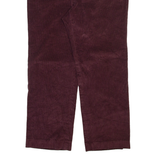 HAGGAR Mens Corduroy Trousers Maroon Regular Straight W34 L27
