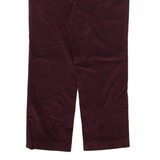 HAGGAR Mens Corduroy Trousers Maroon Regular Straight W34 L27