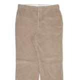 HAGGAR Mens Corduroy Trousers Beige Regular Straight W33 L30
