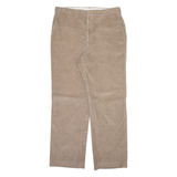 HAGGAR Mens Corduroy Trousers Beige Regular Straight W33 L30