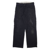 DICKIES Cargo Mens Trousers Black Relaxed Straight W32 L32