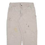 CARHARTT Carpenter Mens Trousers Beige Relaxed Straight W34 L32