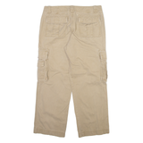 EDDIE BAUER Cargo Mens Trousers Beige Relaxed Straight W35 L30