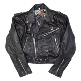 APOLLO Womens Aviator Jacket Black Leather XS