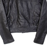 APOLLO Womens Aviator Jacket Black Leather XS