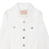 TWINSET Lace Look Womens Denim Jacket White S