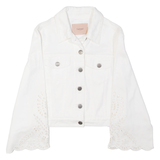 TWINSET Lace Look Womens Denim Jacket White S