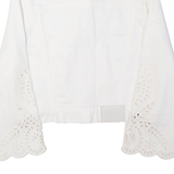 TWINSET Lace Look Womens Denim Jacket White S