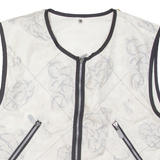 LUHTA Fleece Lined Womens Waistcoat Cream Crazy Pattern XL