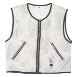 LUHTA Fleece Lined Womens Waistcoat Cream Crazy Pattern XL