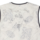 LUHTA Fleece Lined Womens Waistcoat Cream Crazy Pattern XL